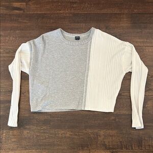 Wild Fable Gray and Cream Sweater